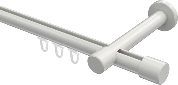 Innenlauf Gardinenstange Aluminium / Metall 20 mm Ø PRESTIGE - Santo Weiß 100 cm