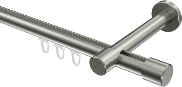 Innenlauf Gardinenstange Edelstahl-Optik 20 mm Ø PRESTIGE - Santo
