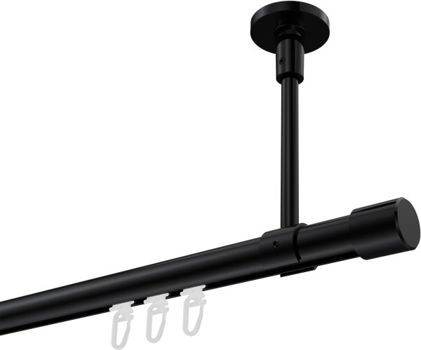Innenlauf Gardinenstange Aluminium / Metall 20 mm Ø SONETTE - Santo Schwarz