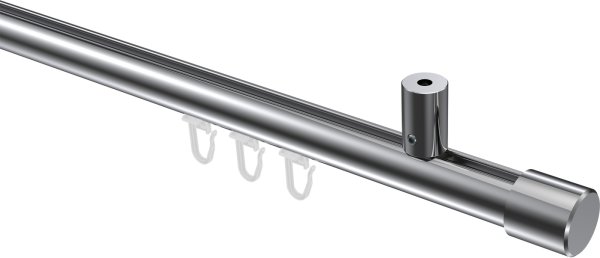 Innenlauf Gardinenstange Aluminium / Metall 20 mm Ø SONIUS - Santo Chrom 100 cm