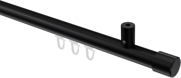 Innenlauf Gardinenstange Aluminium / Metall 20 mm Ø SONIUS - Santo Schwarz