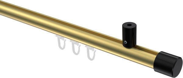 Innenlauf Gardinenstange Aluminium / Metall 20 mm Ø SONIUS - Santo Messing-Optik / Schwarz 100 cm