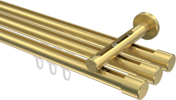 Innenlauf Gardinenstange Messing-Optik 20 mm Ø 3-läufig SITENO - Santo 100 cm