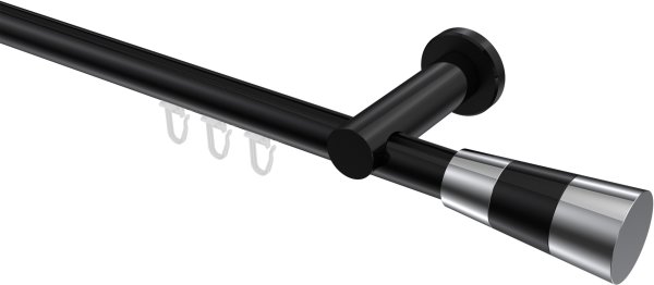 Innenlauf Gardinenstange Aluminium / Metall 20 mm Ø PLATON - Tanara Schwarz