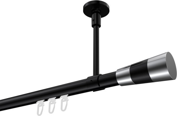 Innenlauf Gardinenstange Aluminium / Metall 20 mm Ø SONETTE - Tanara Schwarz