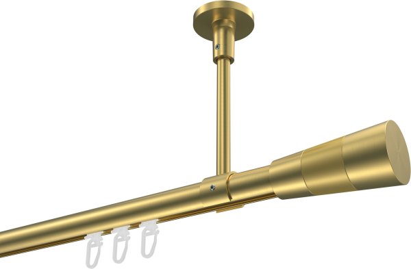 Innenlauf Gardinenstange Messing-Optik 20 mm Ø SONETTE - Tanara 420 cm (3 x 140 cm)