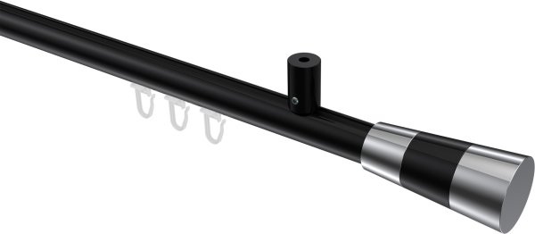 Innenlauf Gardinenstange Aluminium / Metall 20 mm Ø SONIUS - Tanara Schwarz