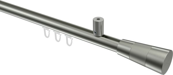 Innenlauf Gardinenstange Edelstahl-Optik 20 mm Ø SONIUS - Tanara 100 cm