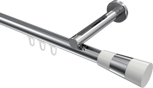 Innenlauf Gardinenstange Aluminium / Metall 20 mm Ø SITENO - Tanara Chrom 100 cm