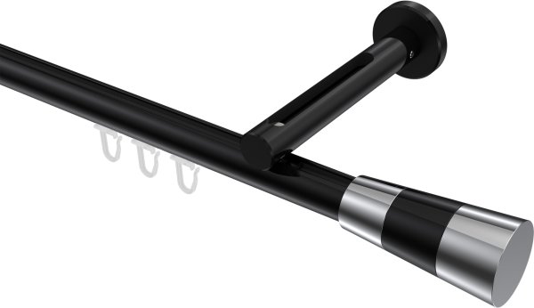 Innenlauf Gardinenstange Aluminium / Metall 20 mm Ø SITENO - Tanara Schwarz