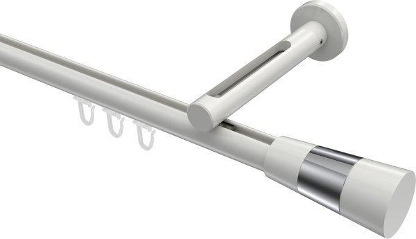 Innenlauf Gardinenstange Aluminium / Metall 20 mm Ø SITENO - Tanara Weiß 100 cm
