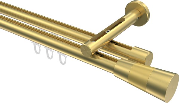 Innenlauf Gardinenstange Messing-Optik 20 mm Ø 2-läufig SITENO - Tanara 100 cm
