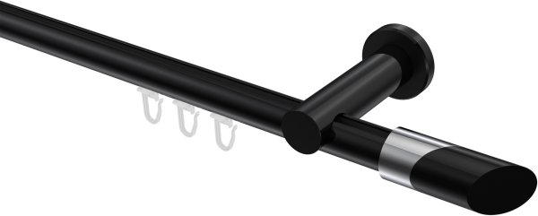 Innenlauf Gardinenstange Aluminium / Metall 20 mm Ø PLATON - Verano Schwarz