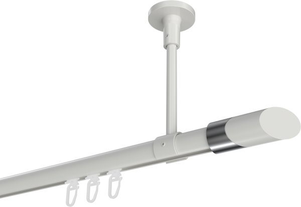 Innenlauf Gardinenstange Aluminium / Metall 20 mm Ø SONETTE - Verano Weiß