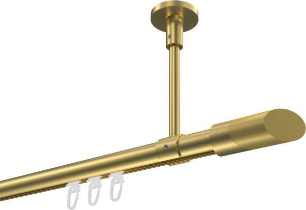 Innenlauf Gardinenstange Messing-Optik 20 mm Ø SONETTE - Verano 420 cm (3 x 140 cm)