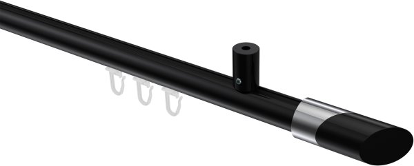 Innenlauf Gardinenstange Aluminium / Metall 20 mm Ø SONIUS - Verano Schwarz