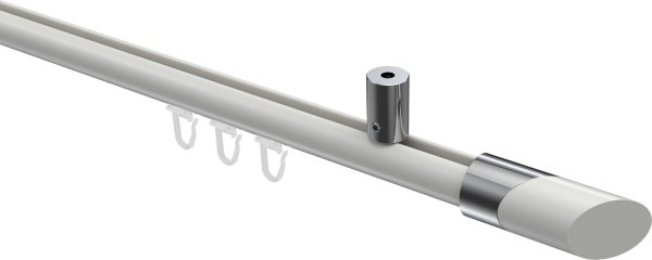 Innenlauf Gardinenstange Aluminium / Metall 20 mm Ø SONIUS - Verano Weiß / Chrom 100 cm