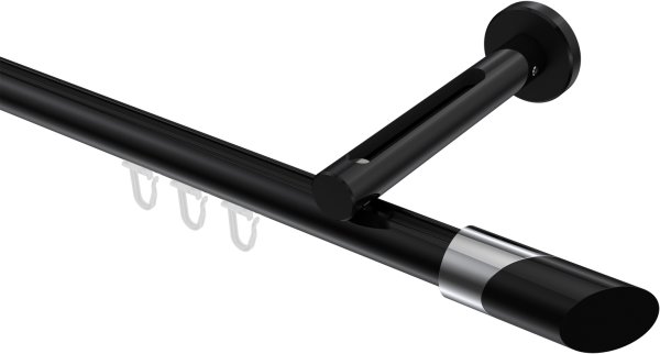 Innenlauf Gardinenstange Aluminium / Metall 20 mm Ø SITENO - Verano Schwarz