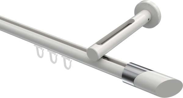 Innenlauf Gardinenstange Aluminium / Metall 20 mm Ø SITENO - Verano Weiß