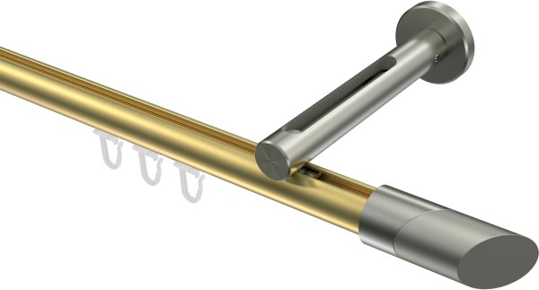 Innenlauf Gardinenstange Messing-Optik / Edelstahl-Optik 20 mm Ø SITENO - Verano 100 cm