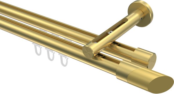 Innenlauf Gardinenstange Messing-Optik 20 mm Ø 2-läufig SITENO - Verano 100 cm