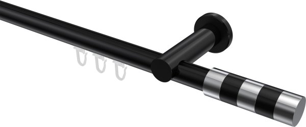 Innenlauf Gardinenstange Aluminium / Metall 20 mm Ø PLATON - Mavell Schwarz