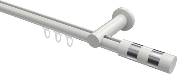 Innenlauf Gardinenstange Aluminium / Metall 20 mm Ø PLATON - Mavell Weiß