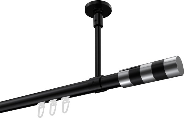 Innenlauf Gardinenstange Aluminium / Metall 20 mm Ø SONETTE - Mavell Schwarz