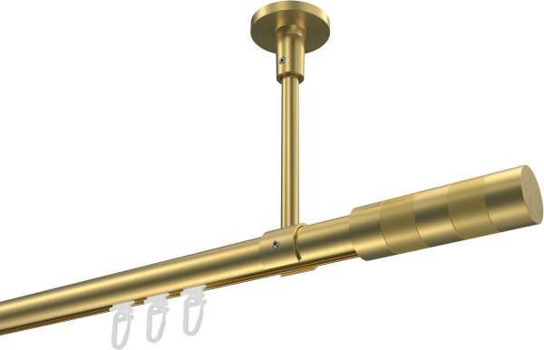 Innenlauf Gardinenstange Messing-Optik 20 mm Ø SONETTE - Mavell 420 cm (3 x 140 cm)