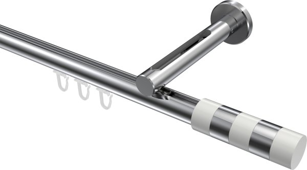 Innenlauf Gardinenstange Aluminium / Metall 20 mm Ø SITENO - Mavell Chrom 100 cm