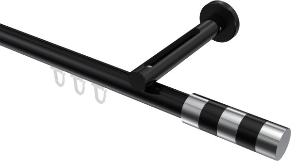Innenlauf Gardinenstange Aluminium / Metall 20 mm Ø SITENO - Mavell Schwarz