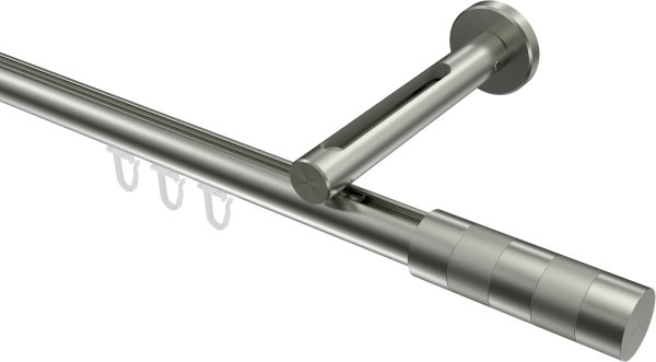 Innenlauf Gardinenstange Edelstahl-Optik 20 mm Ø SITENO - Mavell 100 cm