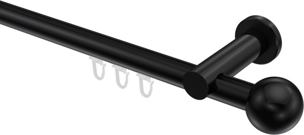 Innenlauf Gardinenstange Aluminium / Metall 20 mm Ø PLATON - Luino Schwarz