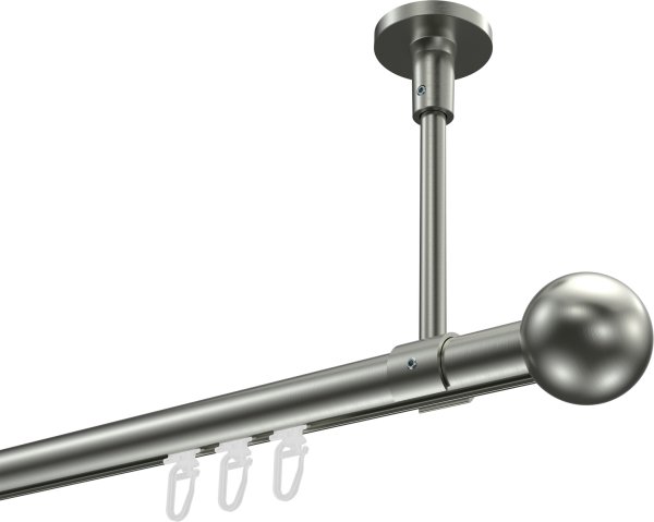 Innenlauf Gardinenstange Edelstahl-Optik 20 mm Ø SONETTE - Luino