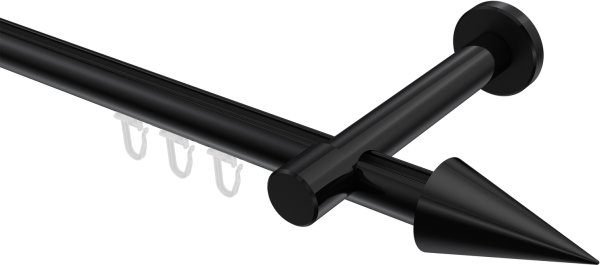 Innenlauf Gardinenstange Aluminium / Metall 20 mm Ø PRESTIGE - Savio Schwarz