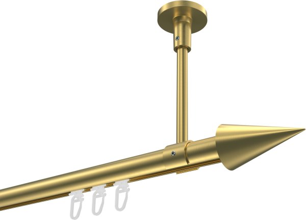 Innenlauf Gardinenstange Messing-Optik 20 mm Ø SONETTE - Savio 420 cm (3 x 140 cm)
