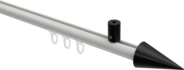Innenlauf Gardinenstange Aluminium / Metall 20 mm Ø SONIUS - Savio Weiß / Schwarz 100 cm