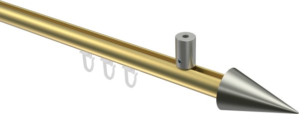 Innenlauf Gardinenstange Messing-Optik / Edelstahl-Optik 20 mm Ø SONIUS - Savio 100 cm