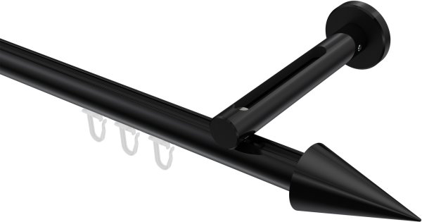 Innenlauf Gardinenstange Aluminium / Metall 20 mm Ø SITENO - Savio Schwarz