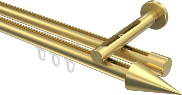 Innenlauf Gardinenstange Messing-Optik 20 mm Ø 2-läufig SITENO - Savio 100 cm