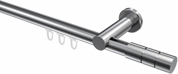 Innenlauf Gardinenstange Aluminium / Metall 20 mm Ø PLATON - Elanto Chrom 100 cm