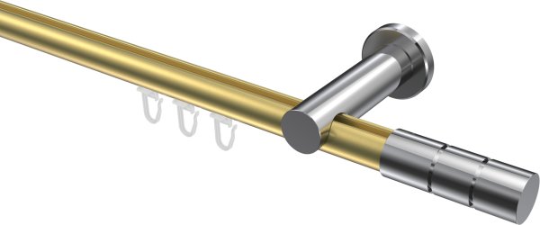 Innenlauf Gardinenstange Aluminium / Metall 20 mm Ø PLATON - Elanto Messing-Optik / Chrom 100 cm