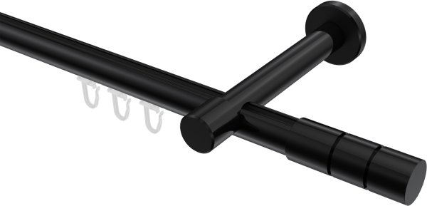 Innenlauf Gardinenstange Aluminium / Metall 20 mm Ø PRESTIGE - Elanto Schwarz