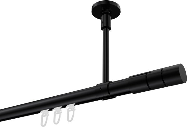 Innenlauf Gardinenstange Aluminium / Metall 20 mm Ø SONETTE - Elanto Schwarz