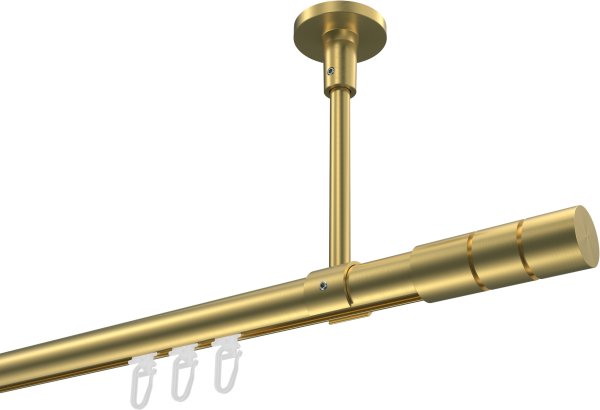 Innenlauf Gardinenstange Messing-Optik 20 mm Ø SONETTE - Elanto 120 cm