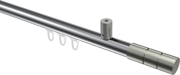 Innenlauf Gardinenstange Aluminium / Metall 20 mm Ø SONIUS - Elanto Chrom / Edelstahl-Optik 100 cm