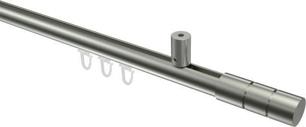 Innenlauf Gardinenstange Edelstahl-Optik 20 mm Ø SONIUS - Elanto 100 cm