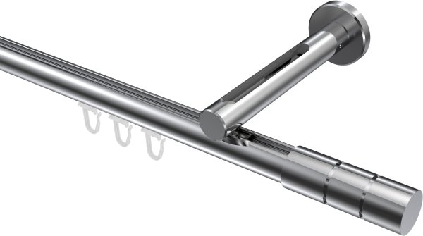 Innenlauf Gardinenstange Aluminium / Metall 20 mm Ø SITENO - Elanto Chrom 100 cm