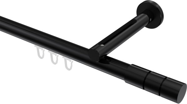 Innenlauf Gardinenstange Aluminium / Metall 20 mm Ø SITENO - Elanto Schwarz