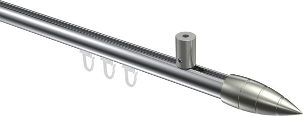 Innenlauf Gardinenstange Aluminium / Metall 20 mm Ø SONIUS - Samanto Chrom / Edelstahl-Optik 100 cm